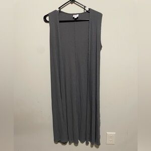 LuLaRoe Charcoal Open Front Vest